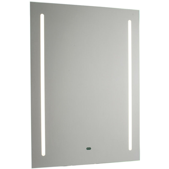 04endon - led Bathroom Mirror Nero Glass, Steel Mirrored Glass, Matt Silver Paint 70 Cm