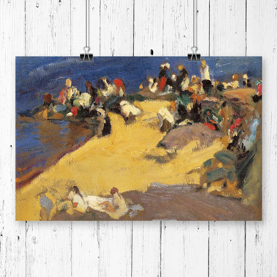 'Y Bastida At the Beach' by Joaquin Sorolla Painting Print