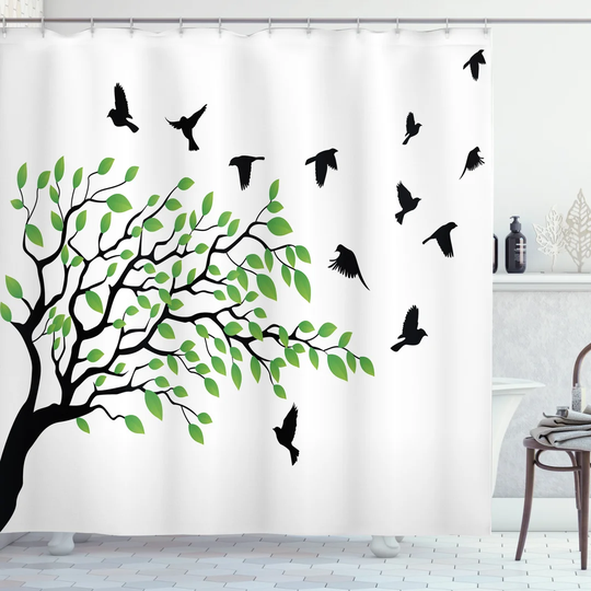 Ariz Polyester Shower Curtain Set