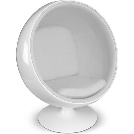 Batton Chair - Fabric White Fiberglass, Fabric, pp, Fabric - White