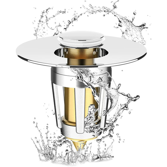 Universal pop-up sink drain 28-45mm, stainless steel anti-clogging drain filter, for kitchens and bathrooms - Rhafayre