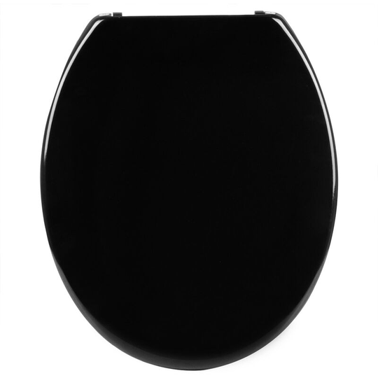 Toilet seats Soft Close Adjustable Hinge Toilet Lid Cover Family Bathroom Black - Woltu