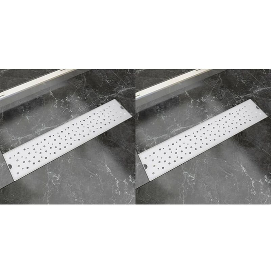 Linear Shower Drain 2 pcs Bubble 530x140 mm Stainless Steel VDFF18854_UK - Topdeal