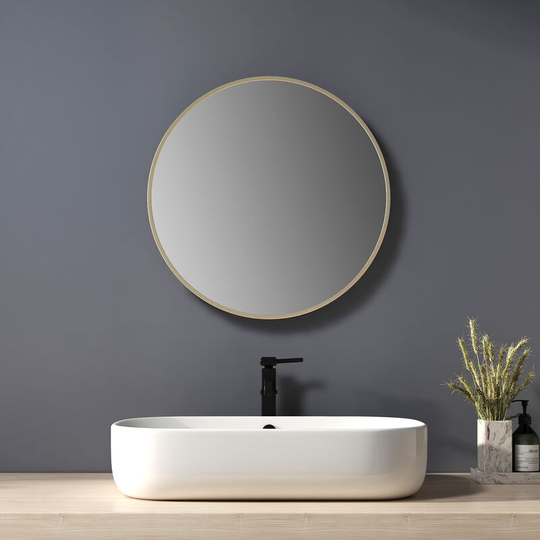 Bathroom Mirror Φ50cm Round Mirror Wall Mirror Gold Wall Decoration for Bathroom Bedroom Living Room Entrance - Heilmetz