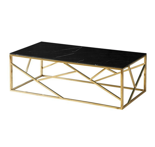 Coffe Table Axelle A Ii Black Effekt Marmrble/ Gold 120X60