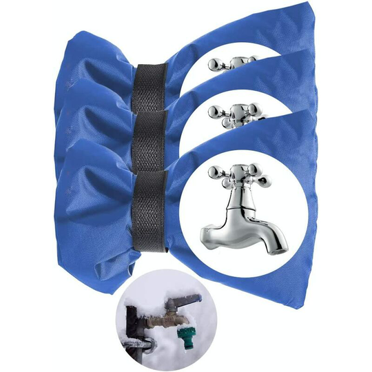 Perlerare - Outdoor Faucet Cover Faucet Cover for Winter Antifreeze Waterproof Outdoor Garden Faucet Protection Cover Large Size 3pcs (Blue)