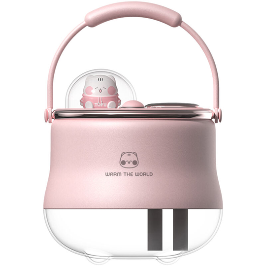 Superseller - 400mL Double Spray Humidifiers with Warm White Light Cute Animal Shaped Cool Mist Humidifier, Pink - Pink