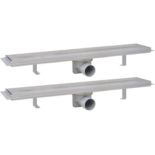 Vidaxl - Linear Shower Drain 2 pcs 630x140 mm Stainless Steel