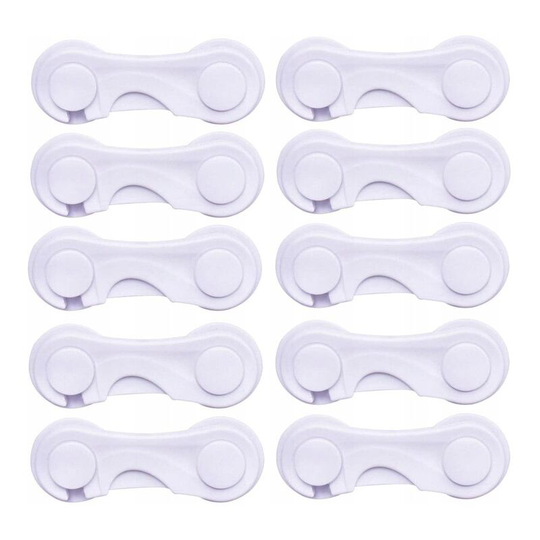 Children's Security Cabinet Door Lock 10 Packs Baby Cabinet Door Lock for Kitchen Refrigerator Cabinet Door Drawer With 3M Fort Adhesive