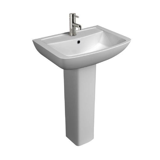 White Vitreous China Square Bathroom Sink