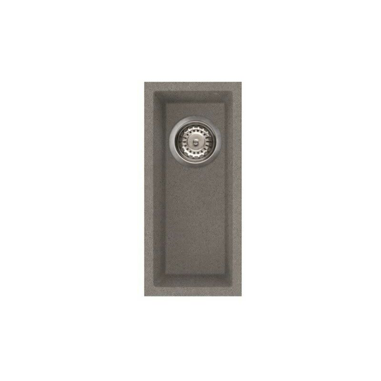 Reginox - Elleci Quadra50 Kitchen Sink 0.5 Half Bowl Grey Granite Undermount Waste - Grey