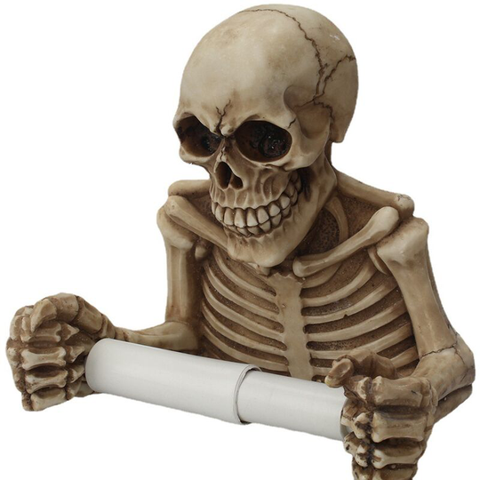 Retro Skull Toilet Paper Holder Halloween Decorations Toilet Paper Roll Storage Holder Wall Mount Gothic Bathroom Accessory Wall Mounted Roll for