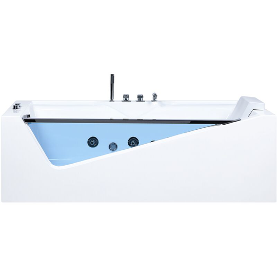 Beliani - Whirlpool Bathtub Massage Water Jets led lights Glass Panel White Marquis - White