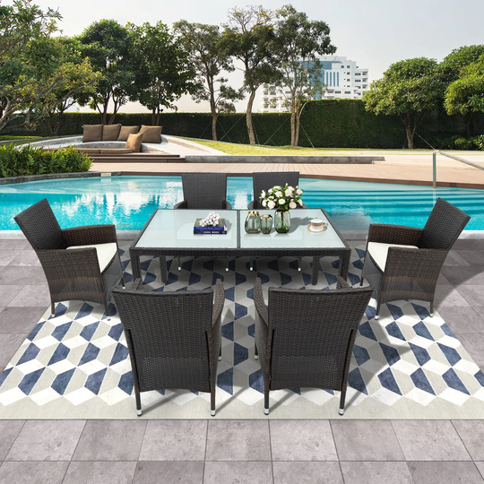 Elaxi 6 Seater Dining Set with Cushions