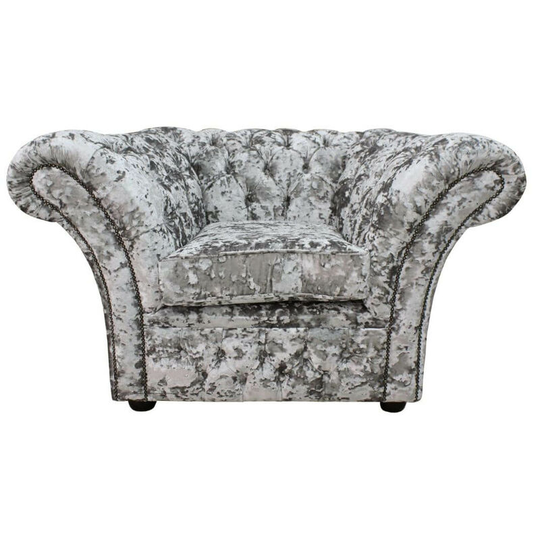 Chesterfield Balmoral Armchair Lustro Argent Velvet
