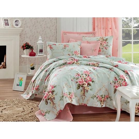Croom Mint Pink/Yellow Green 100% Cotton Duvet Cover