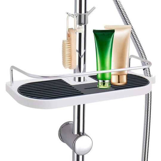 Telescopic Shower Shelf Adjustable Pole, No Drilling Mounting, Bathroom Organizer, for Storing Shampoo Soap, 19-25mm