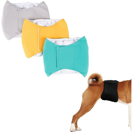 3 Pieces Male Dog Diapers Washable Puppy Diaper Durable Dog Sanitary Physiological Pants (M)
