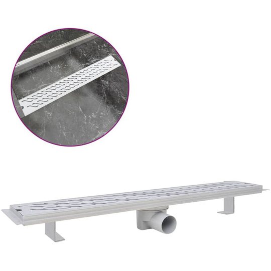 Vidaxl - Linear Shower Drain Wave 730x140 mm Stainless Steel