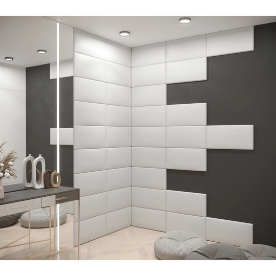 Bibiana 30 cm x 60 cm Peel and Stick Upholstered Wall Paneling in White