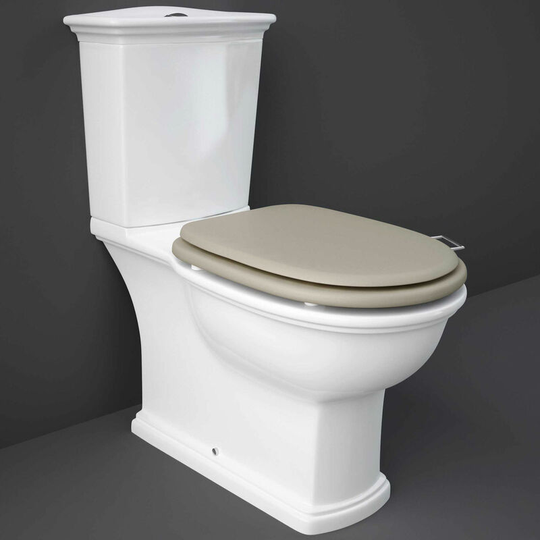 Rak Ceramics - rak Washington Close Coupled Toilet with Horizontal Outlet & Push Button Cistern - Cappuccino Seat