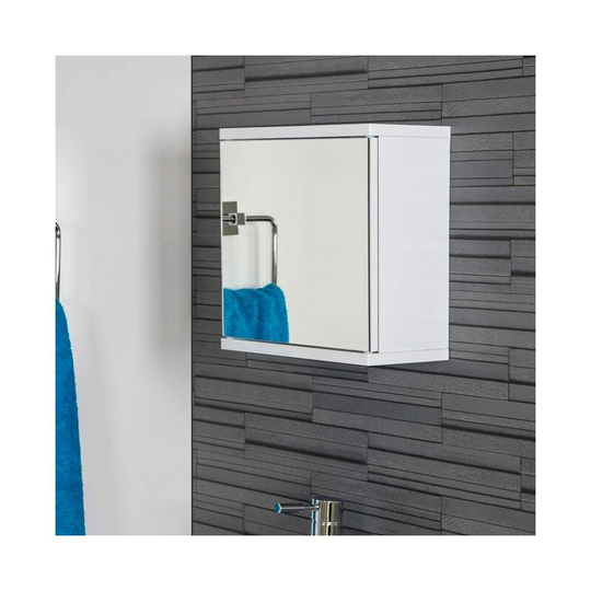Simplicity Single Door Mirror Cabinet White - WC257122 - White - Croydex