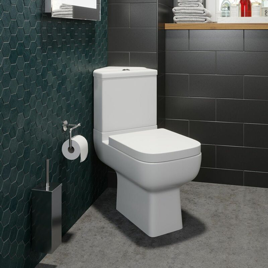 Affine - Close Coupled Corner Toilet Bathroom wc Modern White Soft Close Space Saving - White