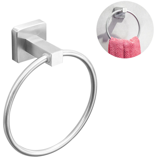 Towel Ring for Bathroom 1 Pack, Kitchen Bath Circle Towel Holder Hangers Wall Mount Heavy Duty Storage Stainless Steel-Silver