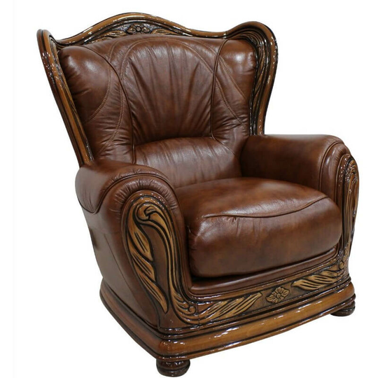 Regina Genuine Italian Leather Tabak Brown Armchair Offer