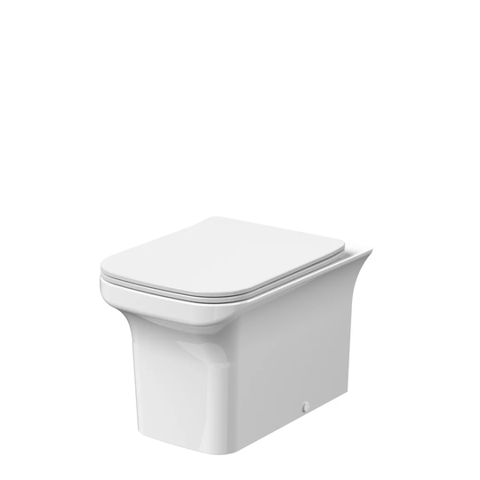 Pan Back to Wall Toilet with Gravity Flush and Soft Close Seat