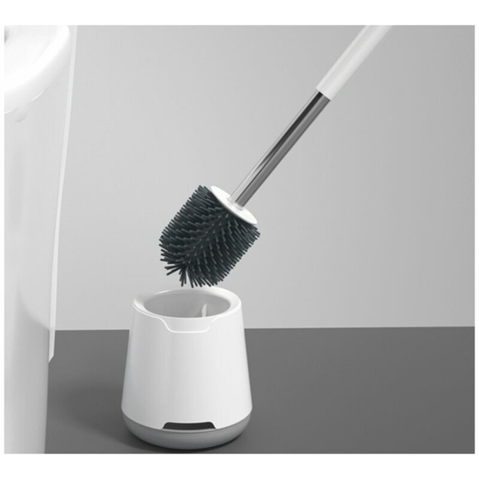 Toilet Brush, Vertical, Silicone Toilet Brushes and Holders, Antibacterial Toilet Brush with Water Filter Base and Quick Dry, for Bathroom, Toilet