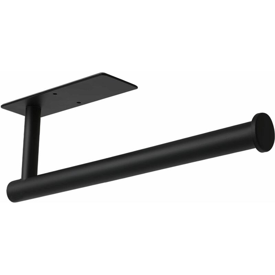 Paper Towel Holder, Self Adhesive or Drilling, Black Under Cabinet Paper Towel Holder (Black), 304 Stainless Steel Towel Rack for Kitchen, Bathroom,