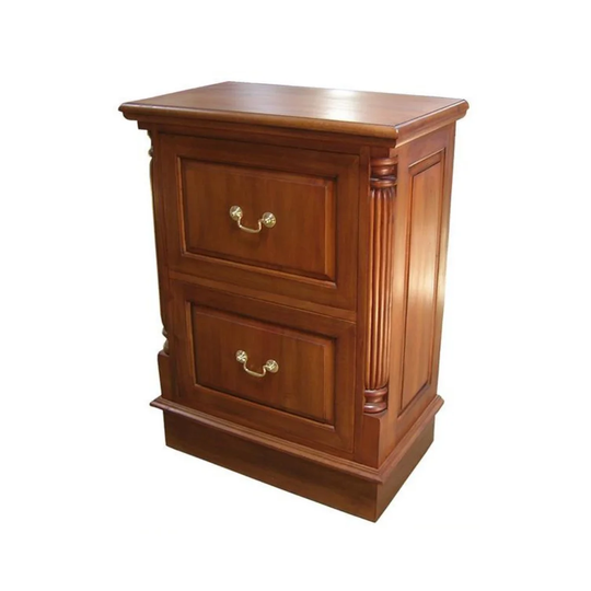 Mahogany 2-Drawer Mobile Vertical Filing Cabinet