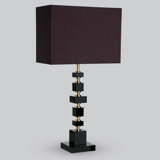 Hugues 62 cm Black Crystal Table Lamp Brick