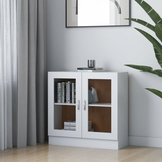 Vitrine Cabinet White 82.5x30.5x80 cm Chipboard