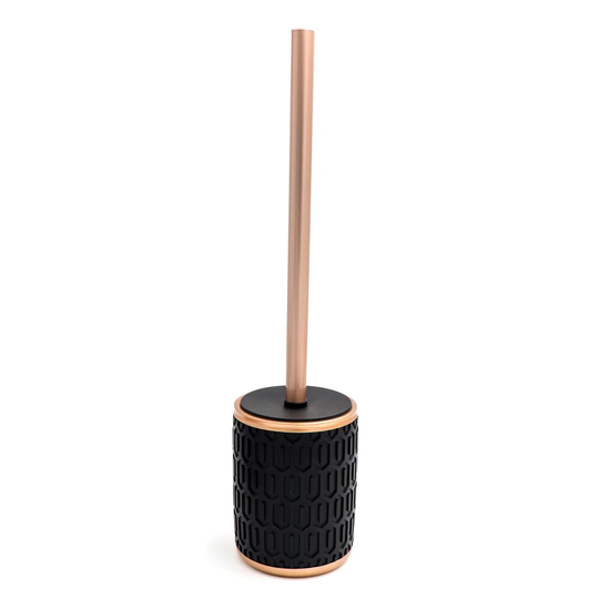 Laila toilet brush, black, handle color: rose gold, polyresin / stainless steel