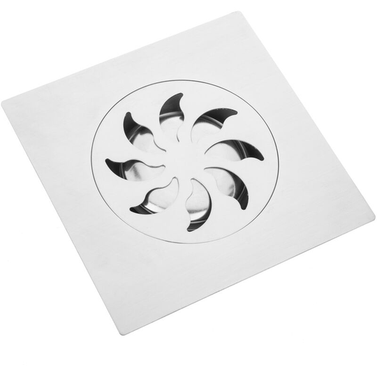 15x15cm drain with grill and removable stainless steel hood matte - Primematik