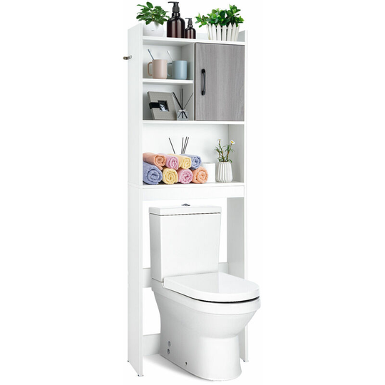 Bathroom Over-The-Toilet Storage Cabinet 4-Tier Washing Machine Rack Organizer