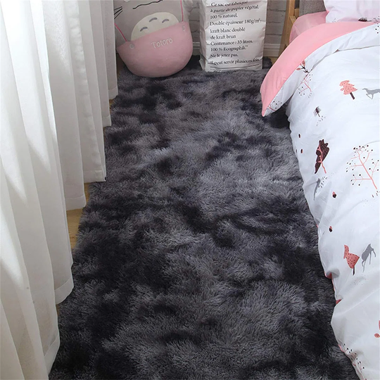 No Pattern And Not Solid Colour Rectangle: 185Cm X 185Cm Black Area Rug