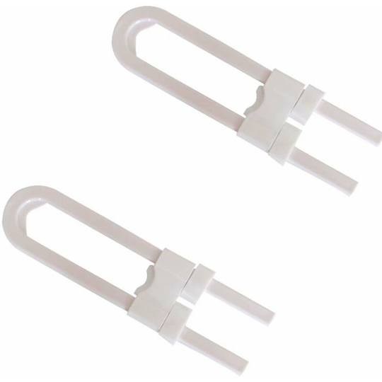 Baby Security Closing, Baby Door Security Cabinet, Cooking Cabinet Sûre U-shaped lock, U-shaped U-shaped drawer door lock, white * 2 pieces-