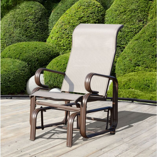 Metal Garden Armchair Glider Swing Chair Patio Rocking Seat Outdoor Pool Deck