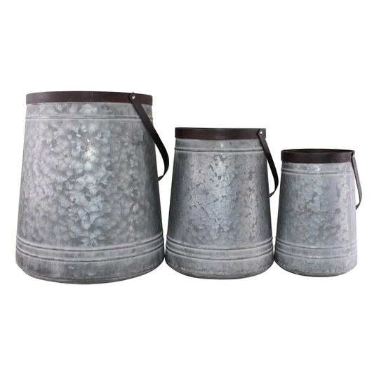 Stoneham 3 Piece Metal Plant Pot Set
