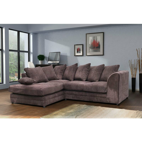 Darcey Right Hand Facing Corner Sofa - Chocolate