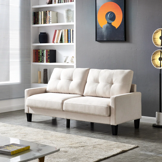 Hysnie 191Cm Cotton Square Arm Sofa Bed