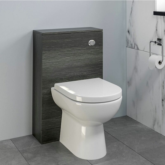 Aurora - Bathroom Toilet Concealed Cistern Unit Pan Soft Close Grey 500mm - Grey