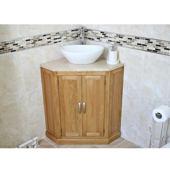 Leticia Solid Oak 550mm Corner Vanity Unit
