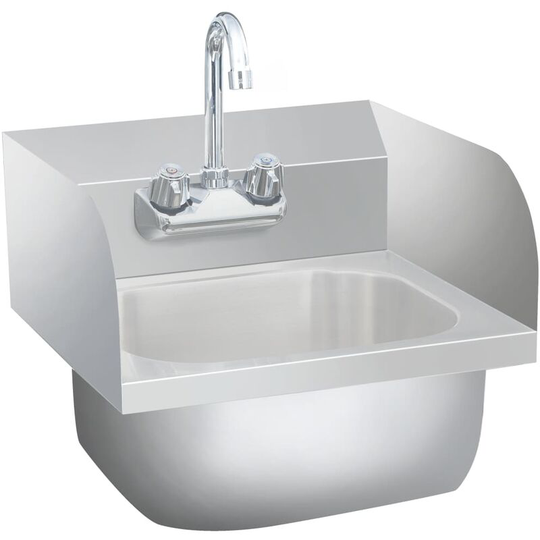 Commercial Hand Wash Sink with Faucet Stainless Steel - Silver