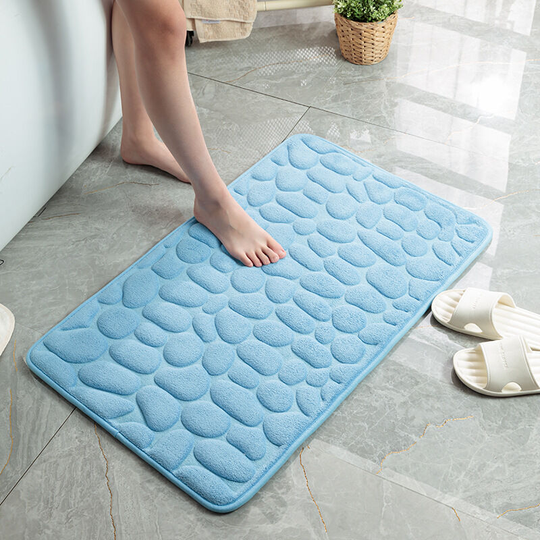 Betterlifegb - bett Non-Slip Bath Mat Soft Pedestal Bathroom Mats Absorbent Toilet Mats U-Shaped Toilet Machine Washable (blue) 50x80cm