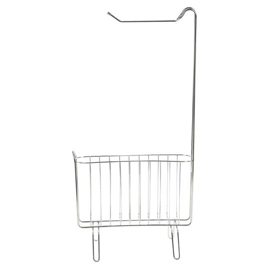 Free Standing Toilet Roll Holder Stand with Magazine Rack