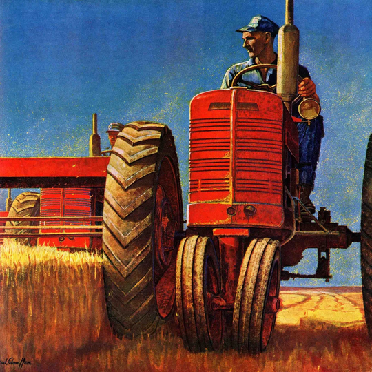 Mower - Wrapped Canvas Painting Print